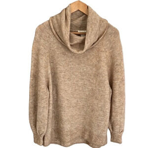 H&M Boho Super Soft Oversized Cowl Neck Sweater. Wool & Mohair Blend. Tan XS